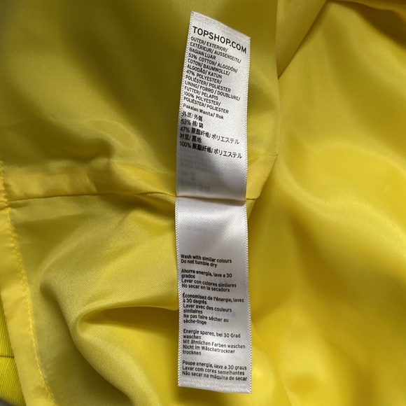 NWT Top Shop Neon Yellow Skirt Size 2 - Picture 5 of 6